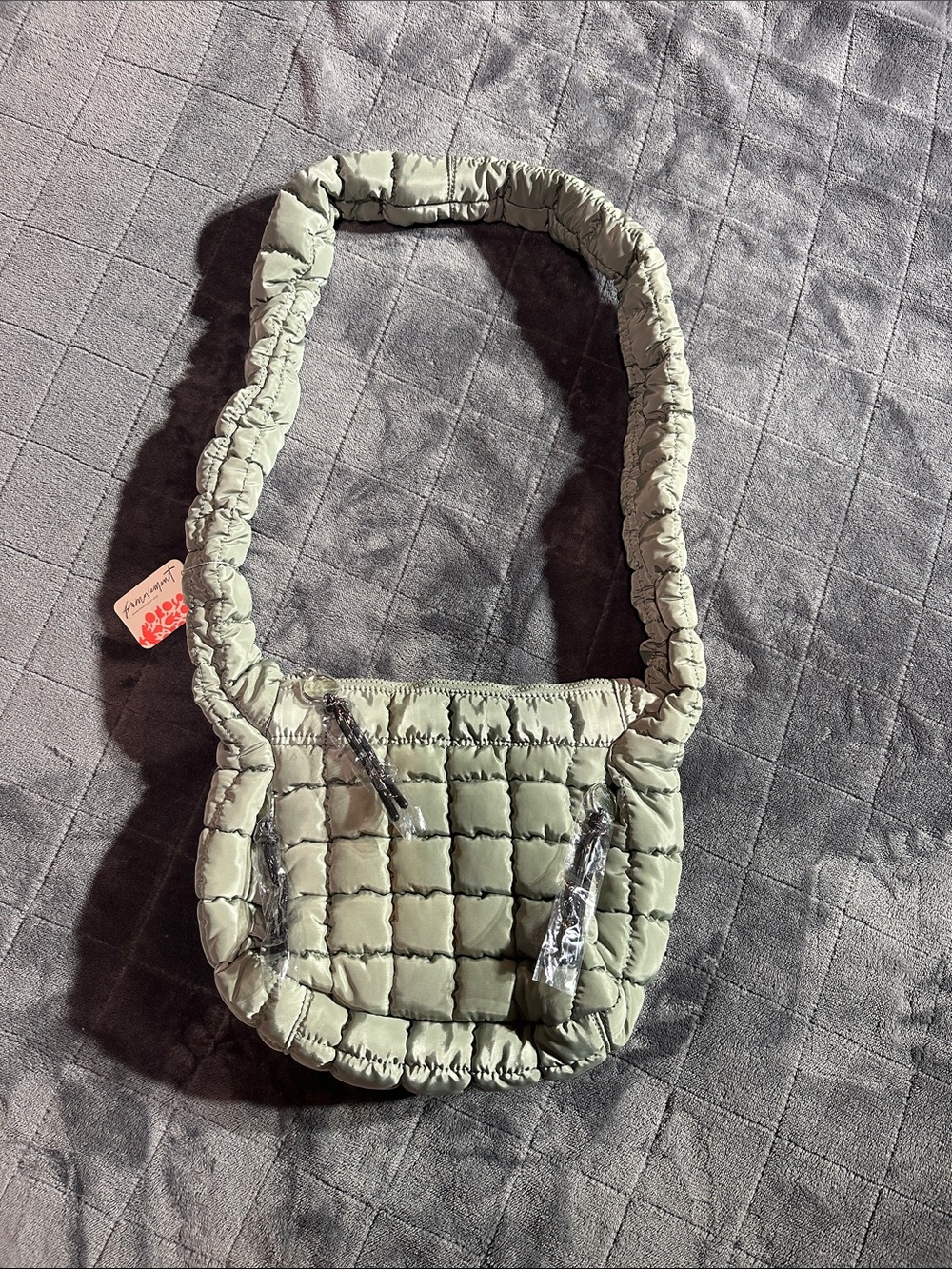 New Quilted Baby Carryall bag from Free People. Light Sage - Women